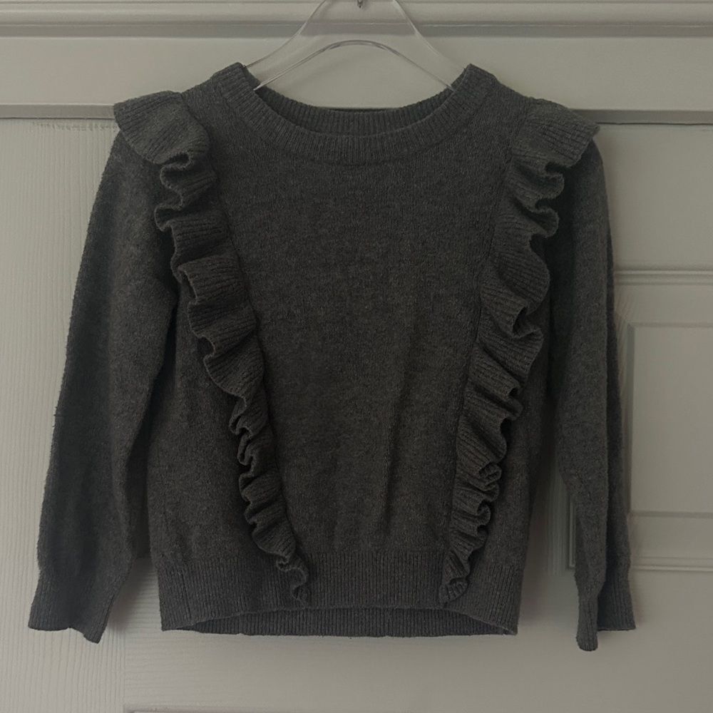 GAP Kids Charcoal Ruffle Sweater